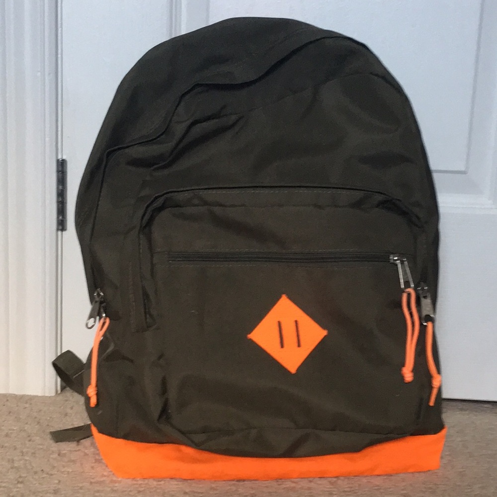 Jansport green and orange backpack